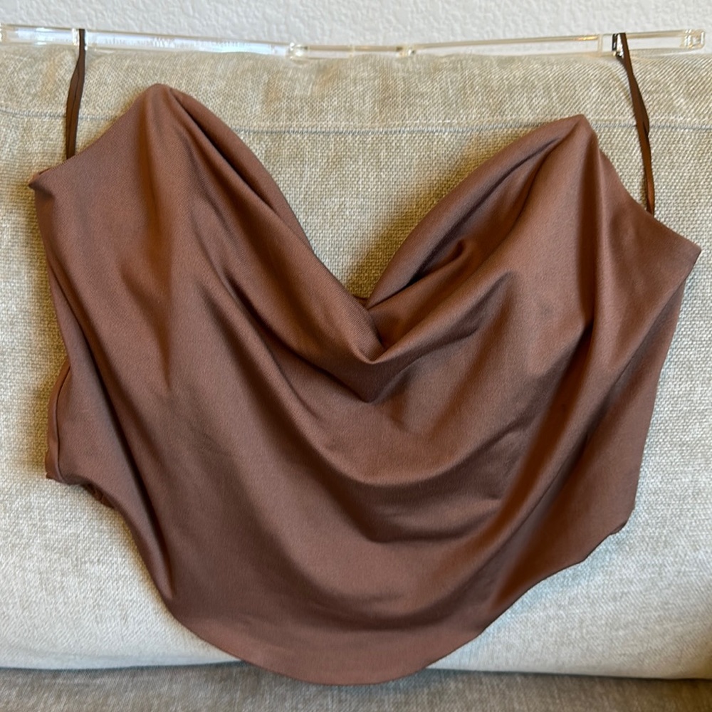 Brown heart shaped tube top